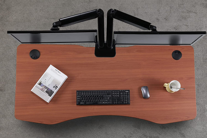 Flex Series 71" x 33" Standing Desk with Black Frame, Curved Top