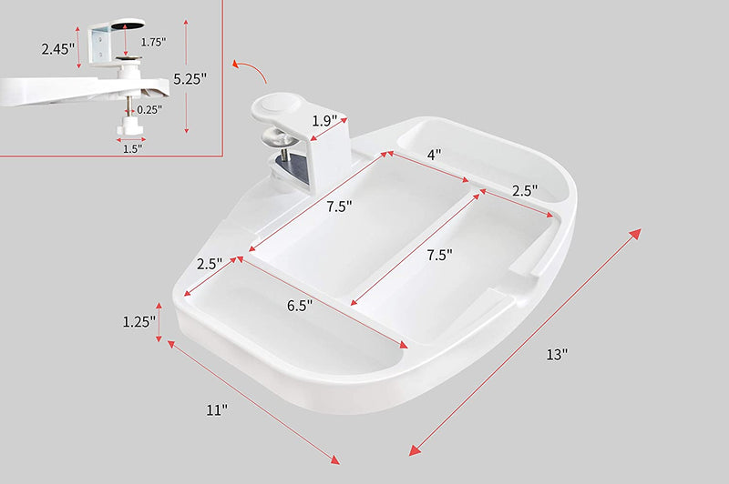 Clamp-On Under Desk 360-Degree Swivel Drawer