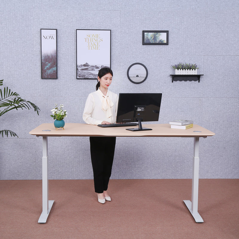 Elite Pro Series 60" x 27" Standing Desk with Off-White Frame