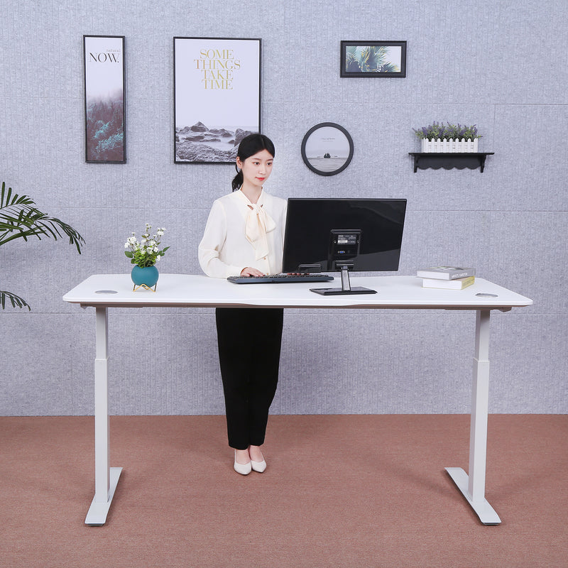 Elite Pro Series 60" x 27" Standing Desk with Off-White Frame