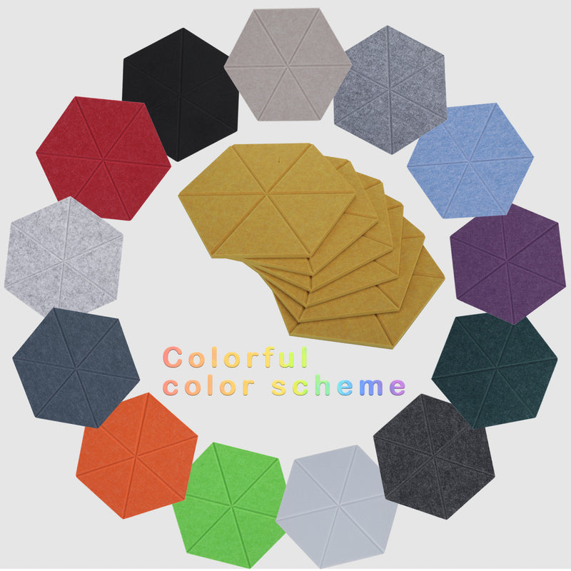 Artsonic Hexagon Acoustic Sound Absorbing Panel 12'' X 10'' X 0.4''
