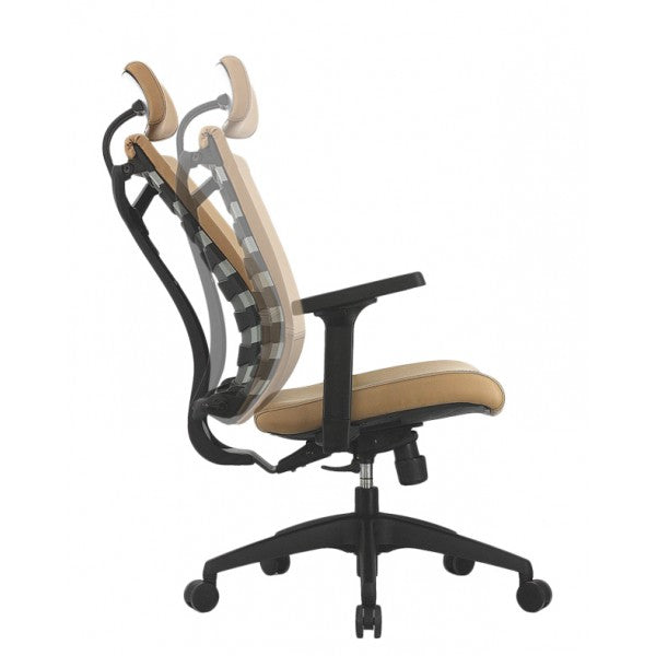 SK Series Ergonomic Leather High-Back Office Chair Adjustable Seat Height, Backrest and Armrest