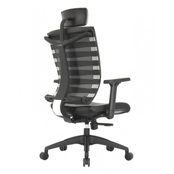 SK Series Ergonomic Leather High-Back Office Chair Adjustable Seat Height, Backrest and Armrest
