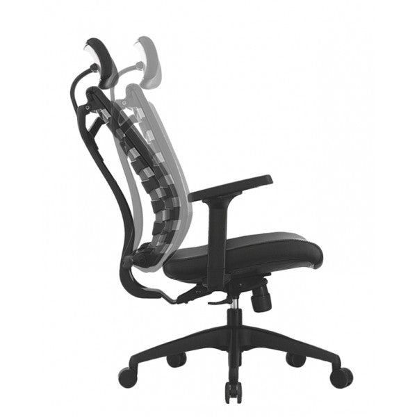 SK Series Ergonomic Leather High-Back Office Chair Adjustable Seat Height, Backrest and Armrest
