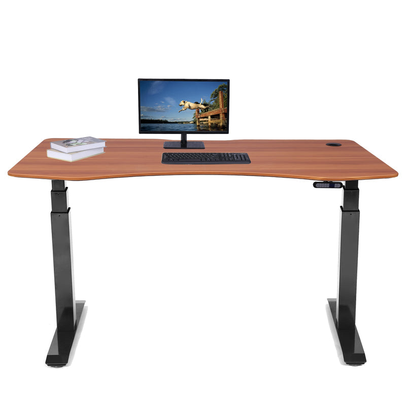 Flex Series 71" x 33" Standing Desk with Black Frame, Curved Top