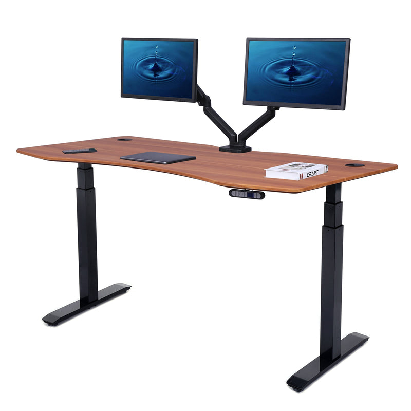 Flex Series 71" x 33" Standing Desk with Black Frame, Curved Top
