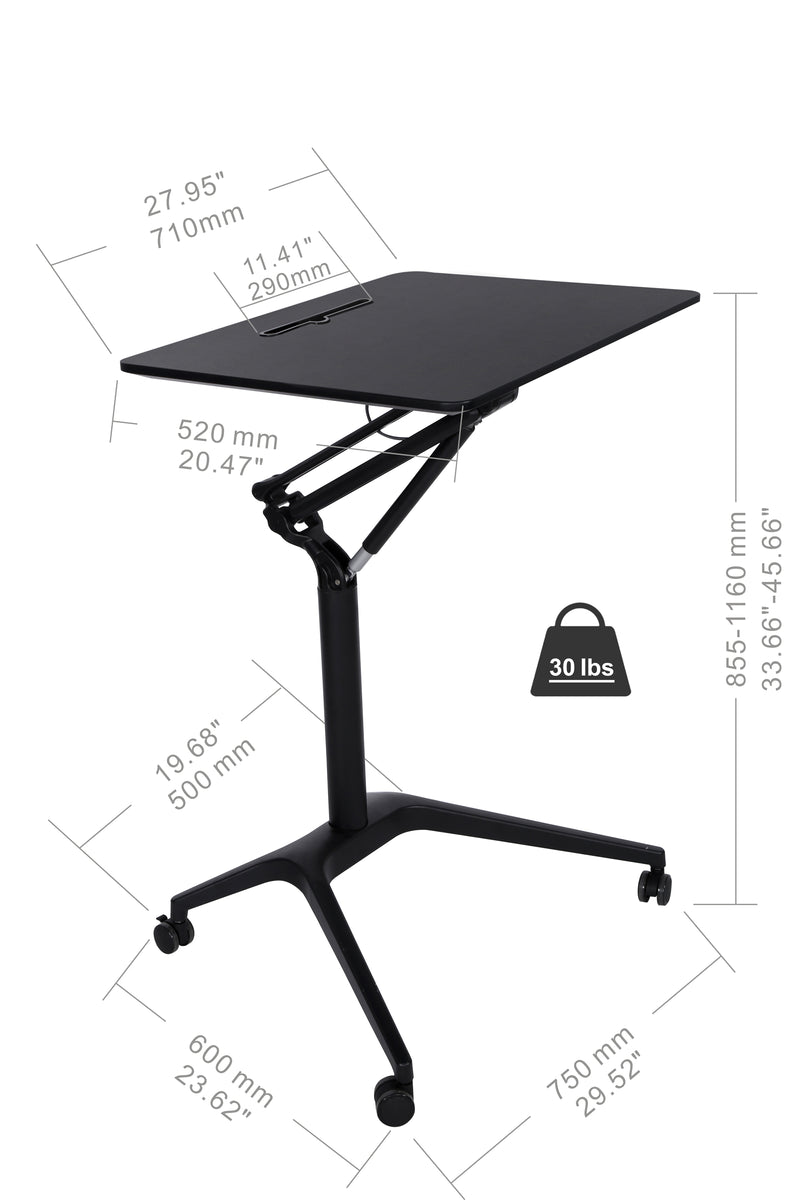 Pneumatic 28" Mobile Desk