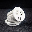 UL Certified Desktop Power Grommet with 2xAC Outlet, 2xUSB Charging Ports