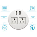 UL Certified Desktop Power Grommet with 2xAC Outlet, 2xUSB Charging Ports