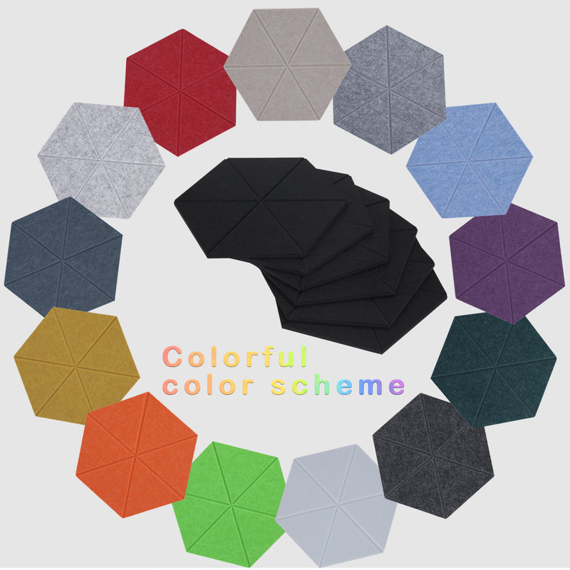 Artsonic Hexagon Acoustic Sound Absorbing Panel 12'' X 10'' X 0.4''