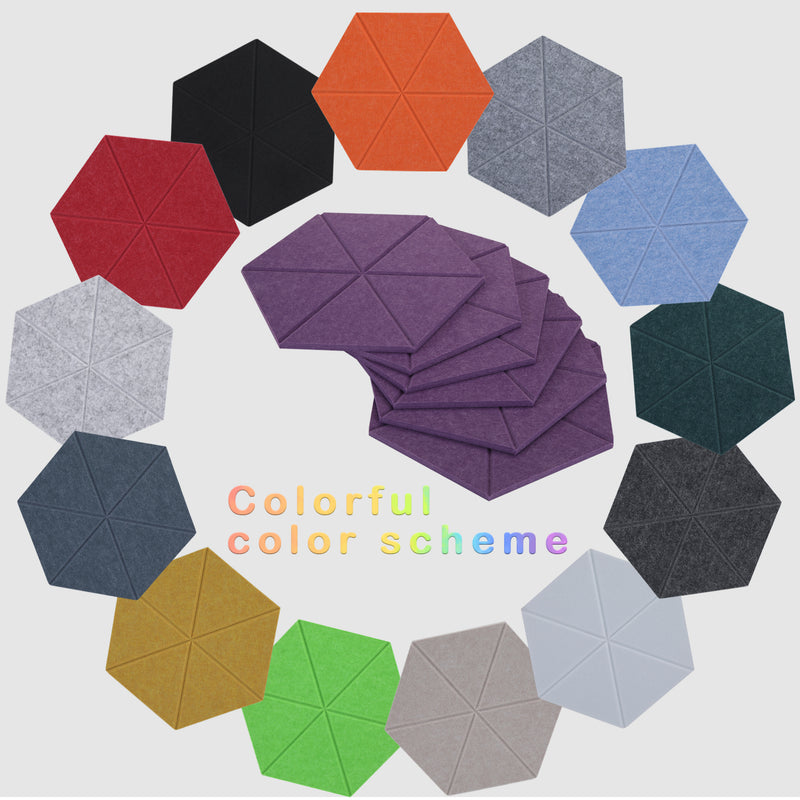Artsonic Hexagon Acoustic Sound Absorbing Panel 12'' X 10'' X 0.4''