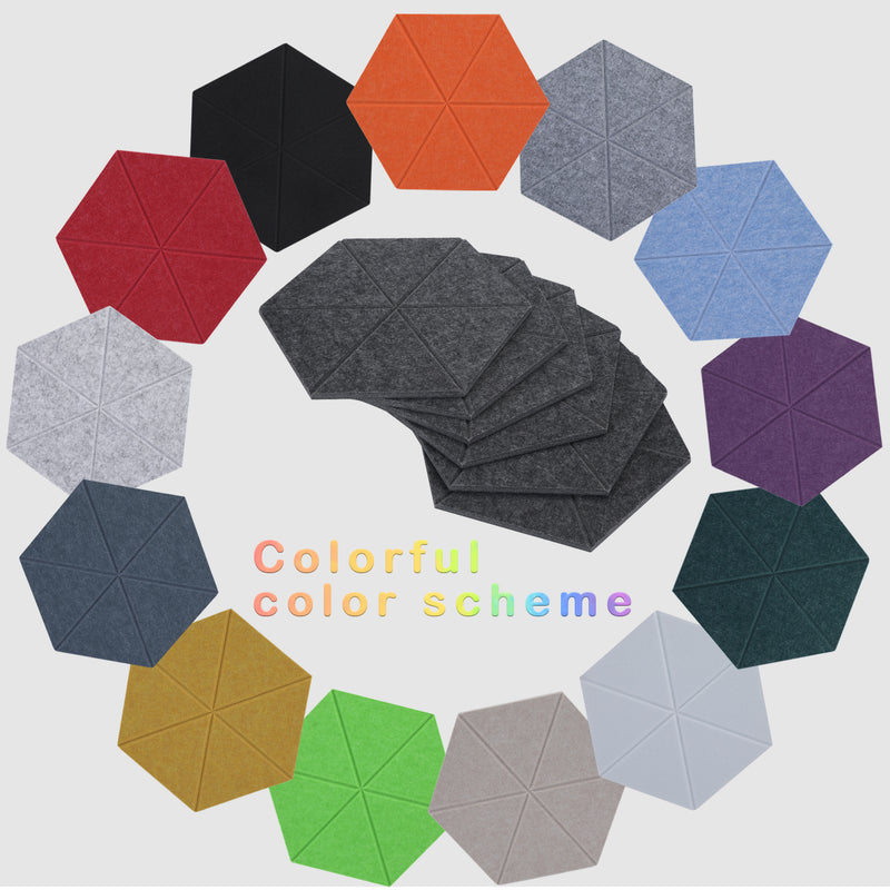 Artsonic Hexagon Acoustic Sound Absorbing Panel 12'' X 10'' X 0.4''