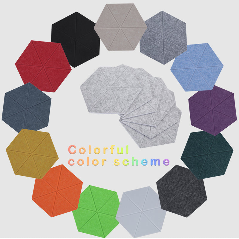 Artsonic Hexagon Acoustic Sound Absorbing Panel 12'' X 10'' X 0.4''